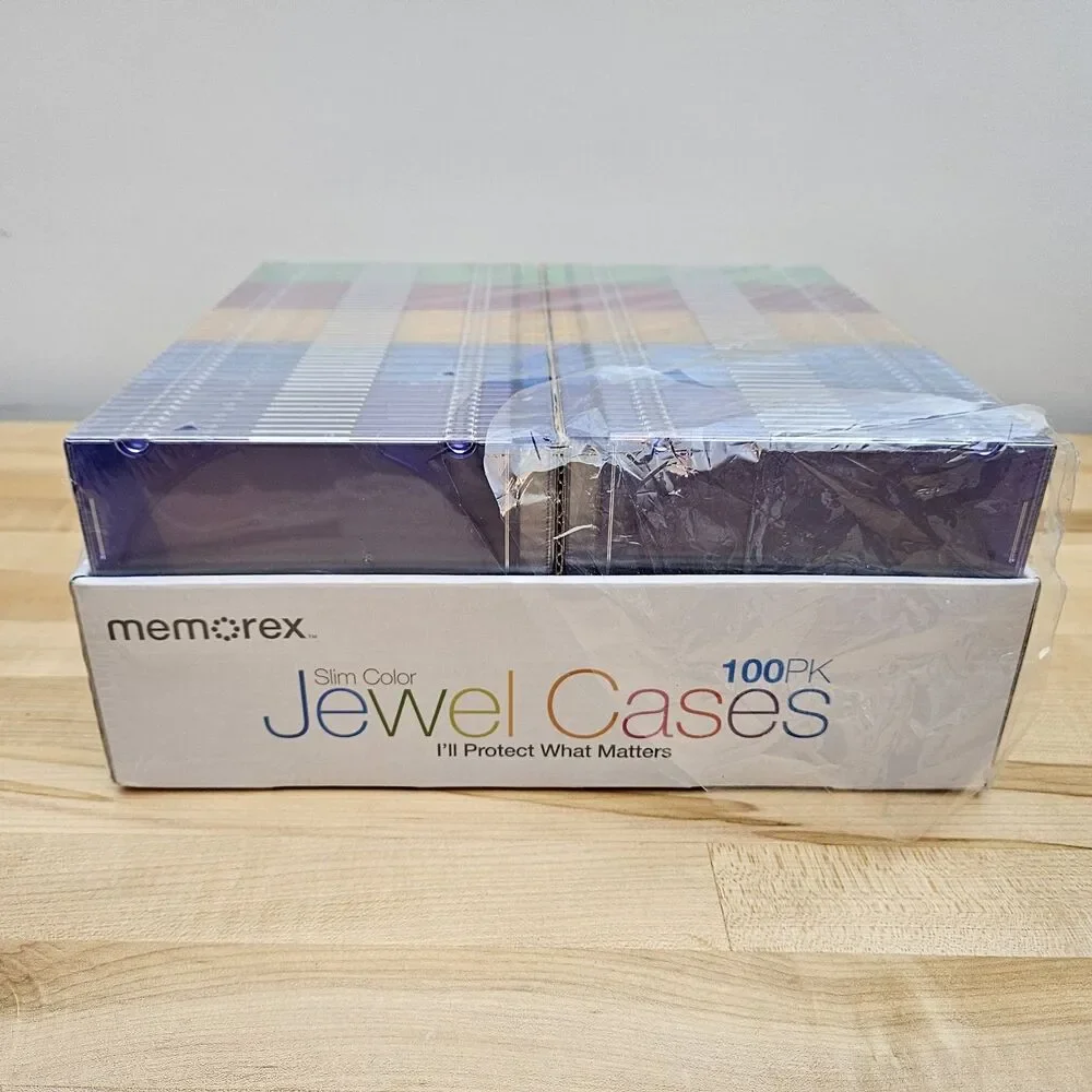 Memorex Jewel Cases 100 Pack Multi Color Slim CD Factory Sealed - Picture 5 of 6